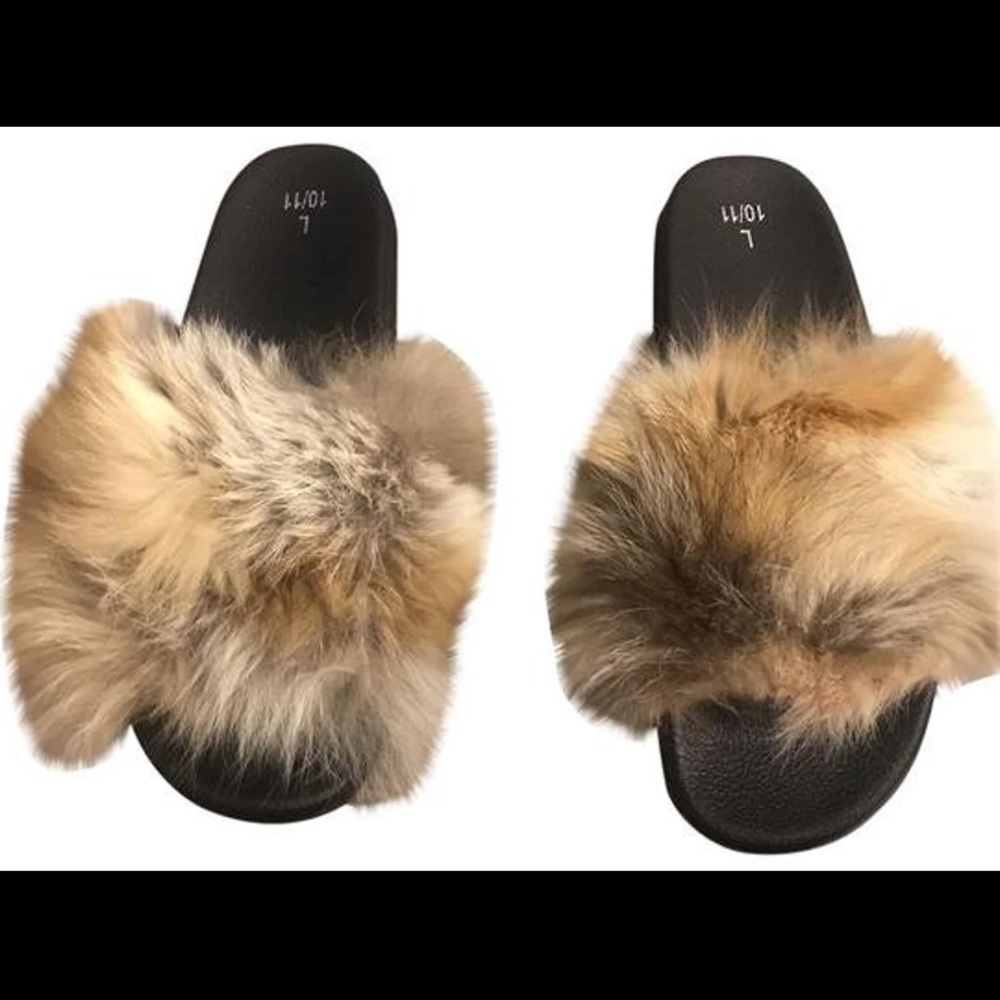 New Real Fur Slippers Slides Diff. Sizes - image 1
